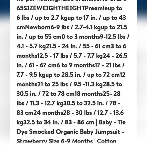 BURT'S BEES BABY TIE-DYE SMOCKED ORGANIC ROMPER JUMPSUIT, SIZE 6-9 MONTHS - Picture 7 of 7